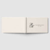 Beige Crème Elegant Script Monogram Huwelijk Gastenboek (Volledig)