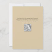 Beige crème grijs veren hart boho bruiloft kaart (Achterkant)