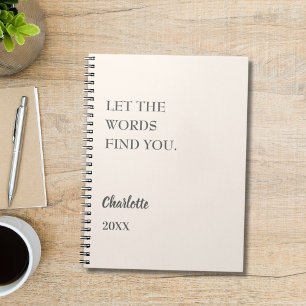 Beige crème inspirerend citaat schrijven notitieboek