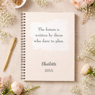 Beige crème inspirerend quote notitieboek