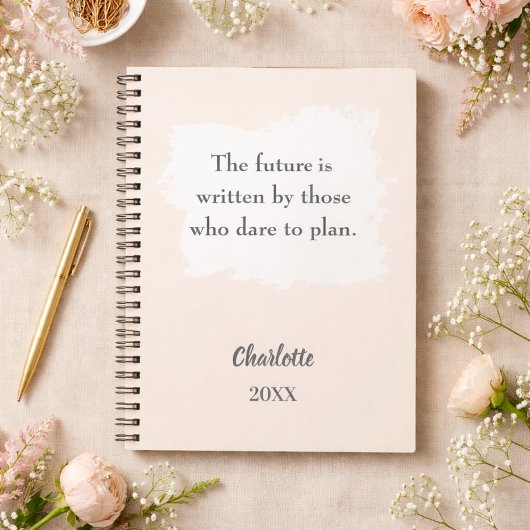 Beige crème inspirerend quote notitieboek
