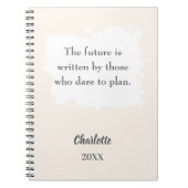 Beige crème inspirerend quote notitieboek (Voorkant)