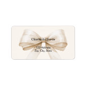 Beige crème lint retouradres  etiket (Voorkant)