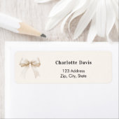Beige crème lint terug stuuradres etiket (Insitu)