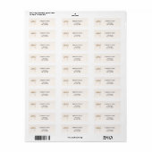 Beige crème lint terug stuuradres etiket (Full Sheet)