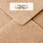 Beige crème lint terugadres  etiket