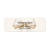 Beige crème lint terugzendadres etiket (Voorkant)