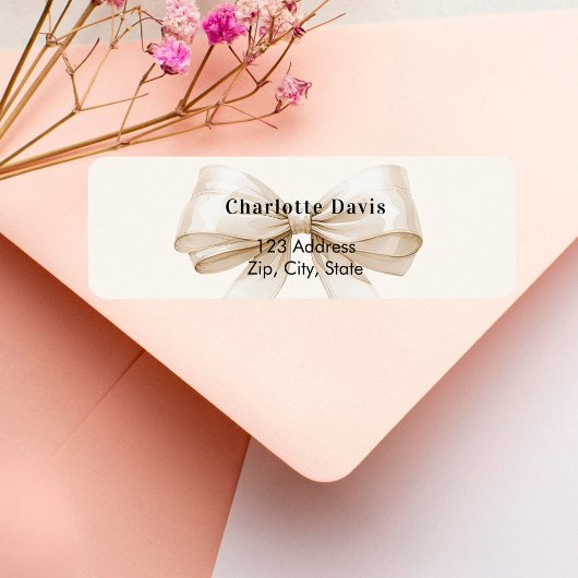 Beige crème lint terugzendadres etiket