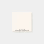 Beige crème naam contactgegevens post-it® notes (Voorkant)