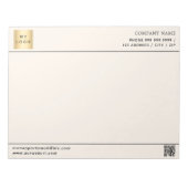 Beige crème QR code business logo briefhoofd Notitieblok (Voorkant)