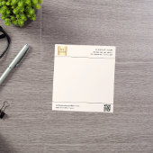 Beige crème QR code business logo briefhoofd Notitieblok