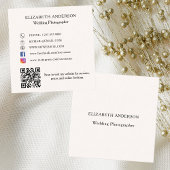 Beige crème QR-code sociale media Vierkante Visitekaartje