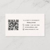 Beige crème qr-code visitekaartje (Achterkant)