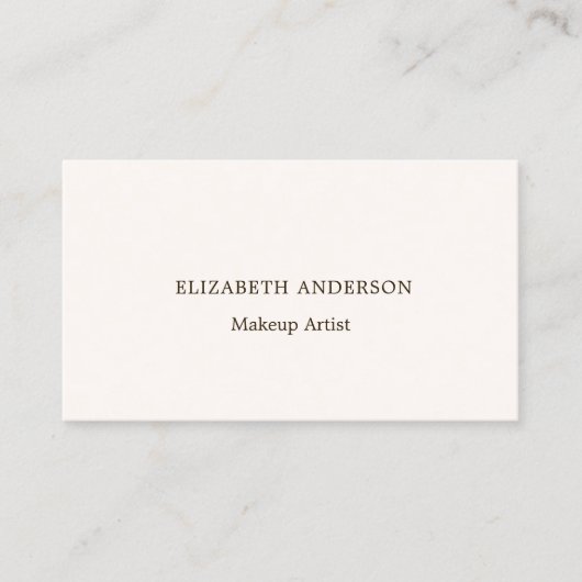 Beige crème qr-code visitekaartje (Voorkant)