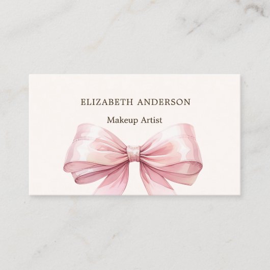 Beige crème roze boog elegante qr code visitekaartje (Voorkant)