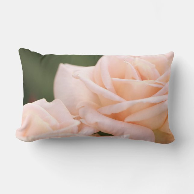 Beige Crème Rozen Worp Kussen / Cushion (Voorkant)