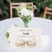 Beige crème strik Quinceanera Gastenboek