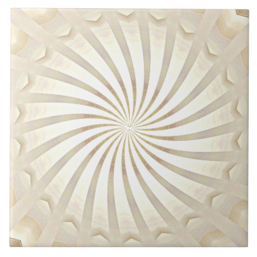 Beige Crème Wervelend Keramisch Tegeltje (Voorkant)