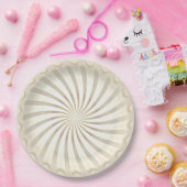Beige Crème Wervelend Papieren Bord (Feest)