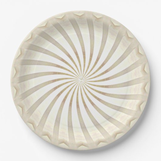 Beige Crème Wervelend Papieren Bord (Voorkant)