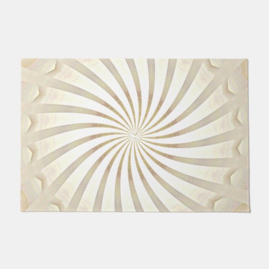Beige Crème Wervelende Deurmat (Voorkant)