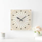 Beige Crème Wervelende Wandklok (Huis)