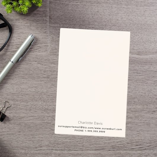 Beige crème zakelijke contactgegevens post-it® notes
