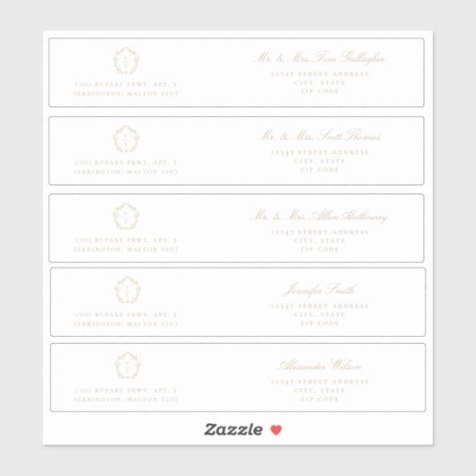 Beige Crest Gastadres Wrap Around Labels (Vel)