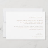  beige crest monogram bruiloft foto bedankkaart (Achterkant)