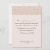 Beige Cross Christian Baptism Photo Thank You Card Bedankkaart (Achterkant)