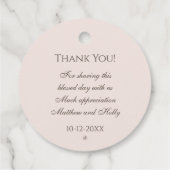 Beige Cross Christian Baptism Thank You  Bedankjes Labels (Achterkant)