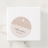 Beige Cross Christian Baptism Thank You  Bedankjes Labels (In situ)