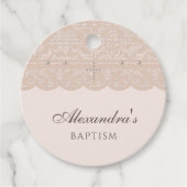 Beige Cross Christian Baptism Thank You  Bedankjes Labels (Voorkant)