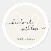 Beige Custom Bedankt Sticker Verpakkingslabel (Voorkant)