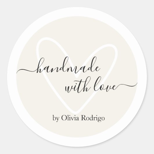 Beige Custom Bedankt Sticker Verpakkingslabel (Voorkant)