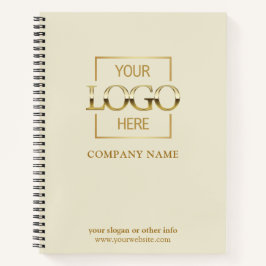 Beige Custom Business Logo Promotional Branding Notitieboek