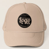 Beige Custom Logo Business Company Medewerkers Trucker Pet (Voorkant)