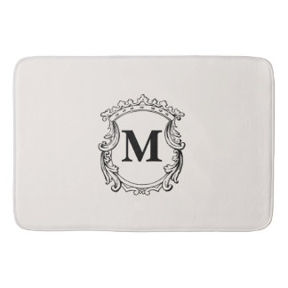 Beige Custom Monogram Crest Badmat