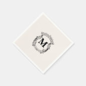 Beige Custom Monogram Crest Servet (Hoek)