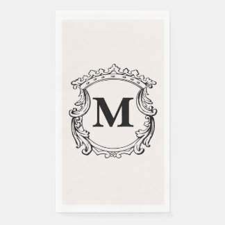Beige Custom Monogram Crest Servet