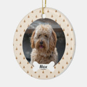 Beige Custom Pet Puppy Dog Foto Keramisch Ornament (Links)