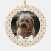 Beige Custom Pet Puppy Dog Foto Keramisch Ornament (Achterkant)