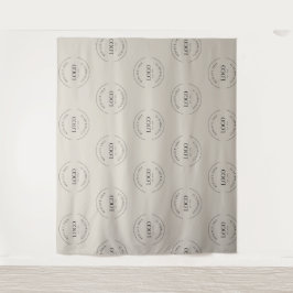 Beige Custom white Logo step and repeat backdrop Wandkleed