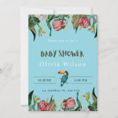 Beige Cute Bloemen Baby Shower Uitnodiging (Voorkant)