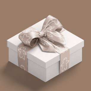 Beige D2AFA1 en White Gingerbread Heren Satijnen Lint