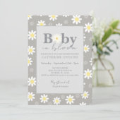Beige Daisy Baby in Bloom Shower Kaart (Staand voorkant)