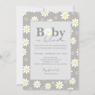 Beige Daisy Baby in Bloom Shower Kaart