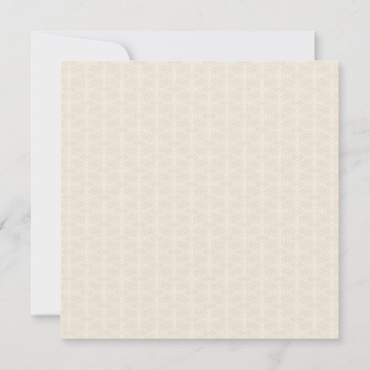 Beige Damask Cross Blue Boy doop Kaart (Achterkant)