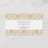  Beige Damask Hair Salon Visitekaartjes (Achterkant)