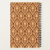 Beige Damask over de Burgundy Torah-studie Notitieboek (Achterkant)